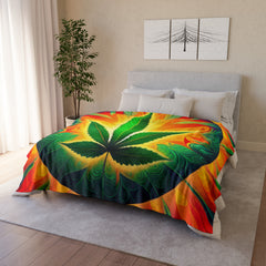 Psychedelic Leaf - Soft Polyester Blanket