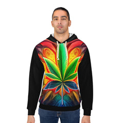 420 Leaf Black  - Unisex Pullover Hoodie (AOP)