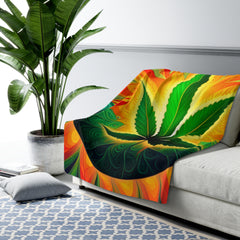 Psychedelic Leaf - Sherpa Fleece Blanket