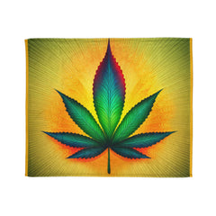 420 Yellow Leaf - Soft Polyester Blanket