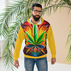 420 Leaf Yellow  - Unisex Pullover Hoodie (AOP)