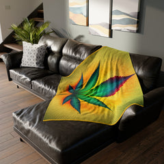 420 Yellow Leaf - Soft Polyester Blanket