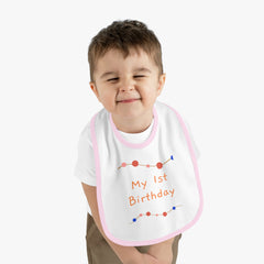 Baby 1st BDay - Contrast Trim Jersey Bib