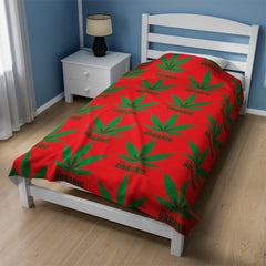 420 Organic Red - Velveteen Plush Blanket