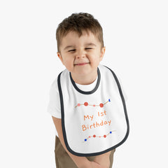 Baby 1st BDay - Contrast Trim Jersey Bib