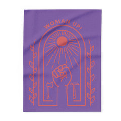 Woman Up - Arctic Fleece Blanket Purple