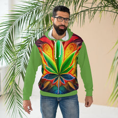 420 Leaf Green  - Unisex Pullover Hoodie (AOP)