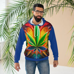 420 Leaf Blue  - Unisex Pullover Hoodie (AOP)