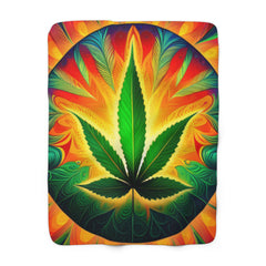 Psychedelic Leaf - Sherpa Fleece Blanket