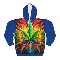 420 Leaf Blue  - Unisex Pullover Hoodie (AOP)