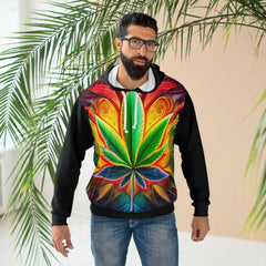 420 Leaf Black  - Unisex Pullover Hoodie (AOP)