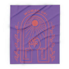 Woman Up - Arctic Fleece Blanket Purple