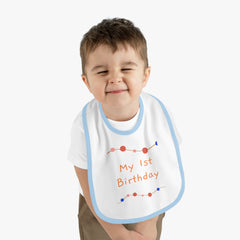 Baby 1st BDay - Contrast Trim Jersey Bib