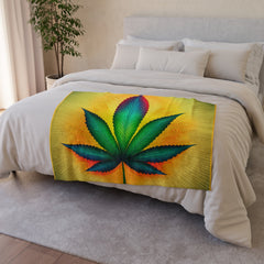 420 Yellow Leaf - Soft Polyester Blanket