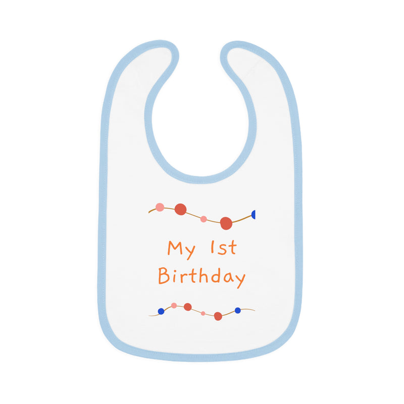 Baby 1st BDay - Contrast Trim Jersey Bib