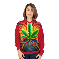 420 Leaf Red  - Unisex Pullover Hoodie (AOP)