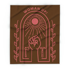 Woman Up - Arctic Fleece Blanket Brown