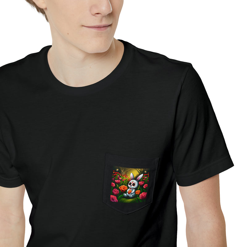 Dia de Los Muertos Conejo - Unisex Pocket T-shirt