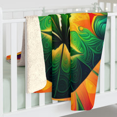 Psychedelic Leaf - Sherpa Fleece Blanket