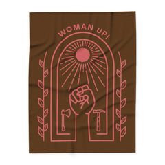 Woman Up - Arctic Fleece Blanket Brown