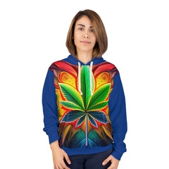 420 Leaf Blue  - Unisex Pullover Hoodie (AOP)