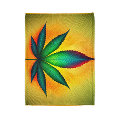 420 Yellow Leaf - Soft Polyester Blanket