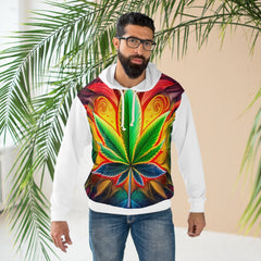 420 Leaf White - Unisex Pullover Hoodie (AOP)