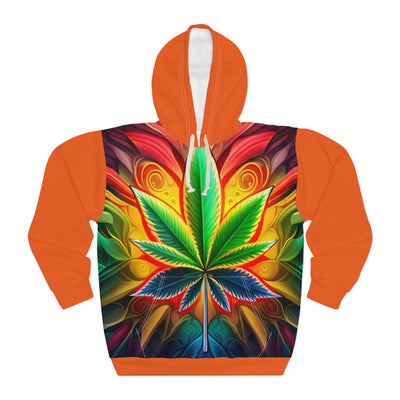 420 Leaf Orange  - Unisex Pullover Hoodie (AOP)