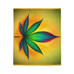 420 Yellow Leaf - Soft Polyester Blanket