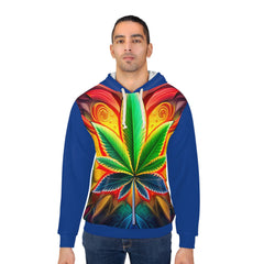 420 Leaf Blue  - Unisex Pullover Hoodie (AOP)