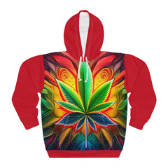 420 Leaf Red  - Unisex Pullover Hoodie (AOP)