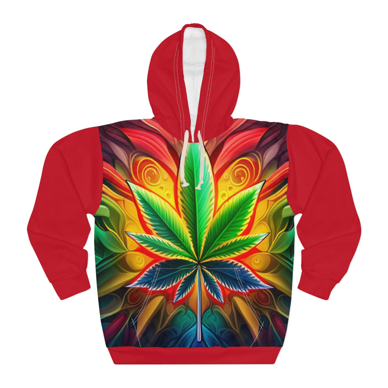 420 Leaf Red  - Unisex Pullover Hoodie (AOP)