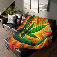 Psychedelic Leaf - Soft Polyester Blanket