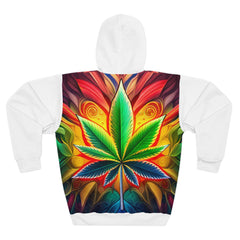 420 Leaf White - Unisex Pullover Hoodie (AOP)