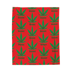 420 Organic Red - Velveteen Plush Blanket