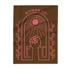 Woman Up - Arctic Fleece Blanket Brown