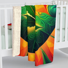 Psychedelic Leaf - Sherpa Fleece Blanket