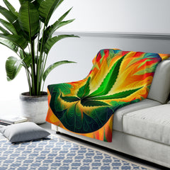 Psychedelic Leaf - Sherpa Fleece Blanket