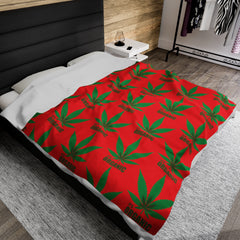 420 Organic Red - Velveteen Plush Blanket