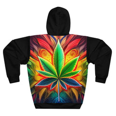 420 Leaf Black  - Unisex Pullover Hoodie (AOP)