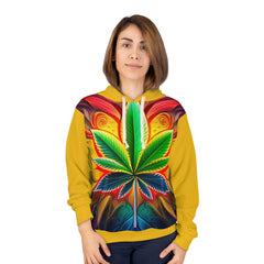 420 Leaf Yellow  - Unisex Pullover Hoodie (AOP)